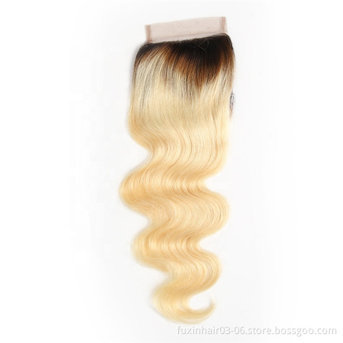 613 blonde body wave frontal light brown weave bundles with closure ombre hair extensions